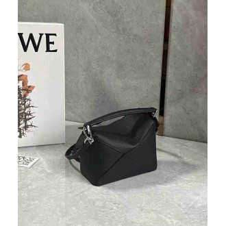 Loewe Puzzle Mini Bag in Black Soft Grained Calfskin
