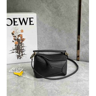 Loewe Puzzle Mini Bag in Dark Grey Soft Grained Calfskin
