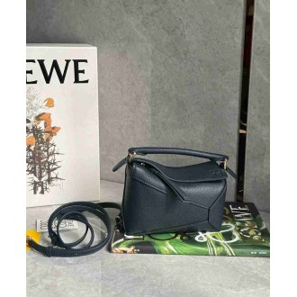 Loewe Puzzle Mini Bag in Navy Blue Soft Grained Calfskin