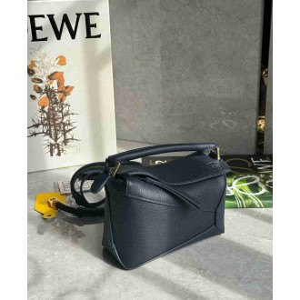 Loewe Puzzle Mini Bag in Navy Blue Soft Grained Calfskin