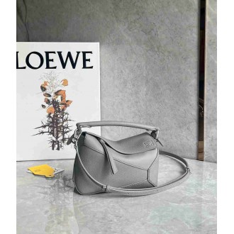 Loewe Puzzle Mini Bag in Pearl Grey Soft Grained Calfskin