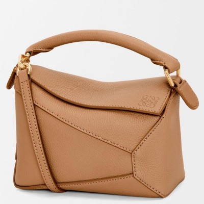 Loewe Puzzle Mini Bag in Toffee Soft Grained Calfskin