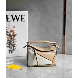 Loewe Puzzle Mini Bag In White/Warm Desert Calfskin