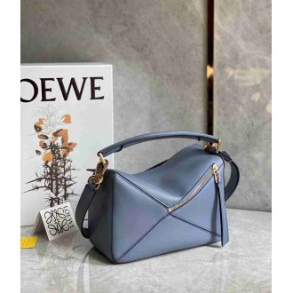Loewe Puzzle Small Bag In Atlantic Blue Classic Calfskin
