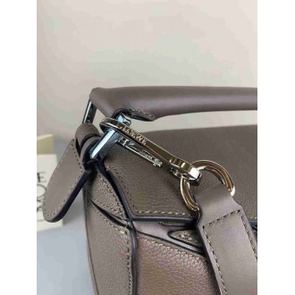 Loewe Puzzle Small Bag In Dark Taupe Grained Calfskin