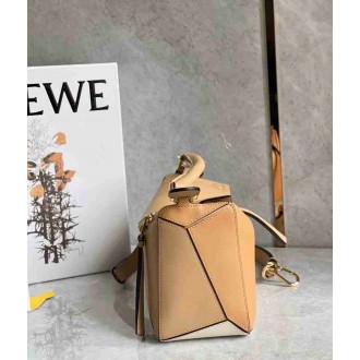 Loewe Puzzle Small Bag In Multicolour Warm Desert Calfskin