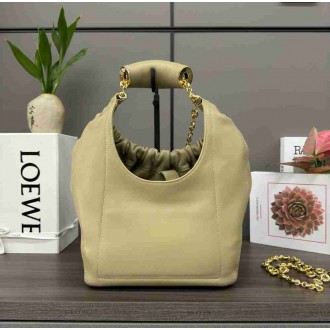 Loewe Small Squeeze Bag in Clay Green Nappa Lambskin