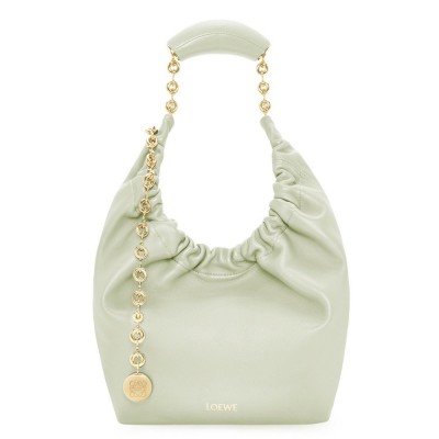 Loewe Small Squeeze Bag in Spring Jade Nappa Lambskin