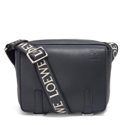 Loewe XS Military Messenger Bag in Dark Blue Calfskin