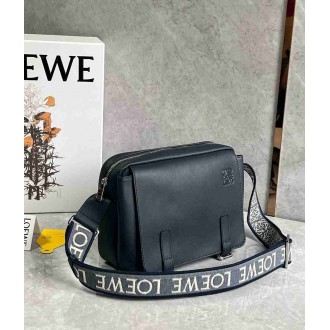 Loewe XS Military Messenger Bag in Dark Blue Calfskin