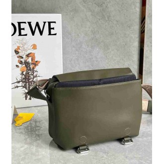 Loewe XS Military Messenger Bag in Green Calfskin