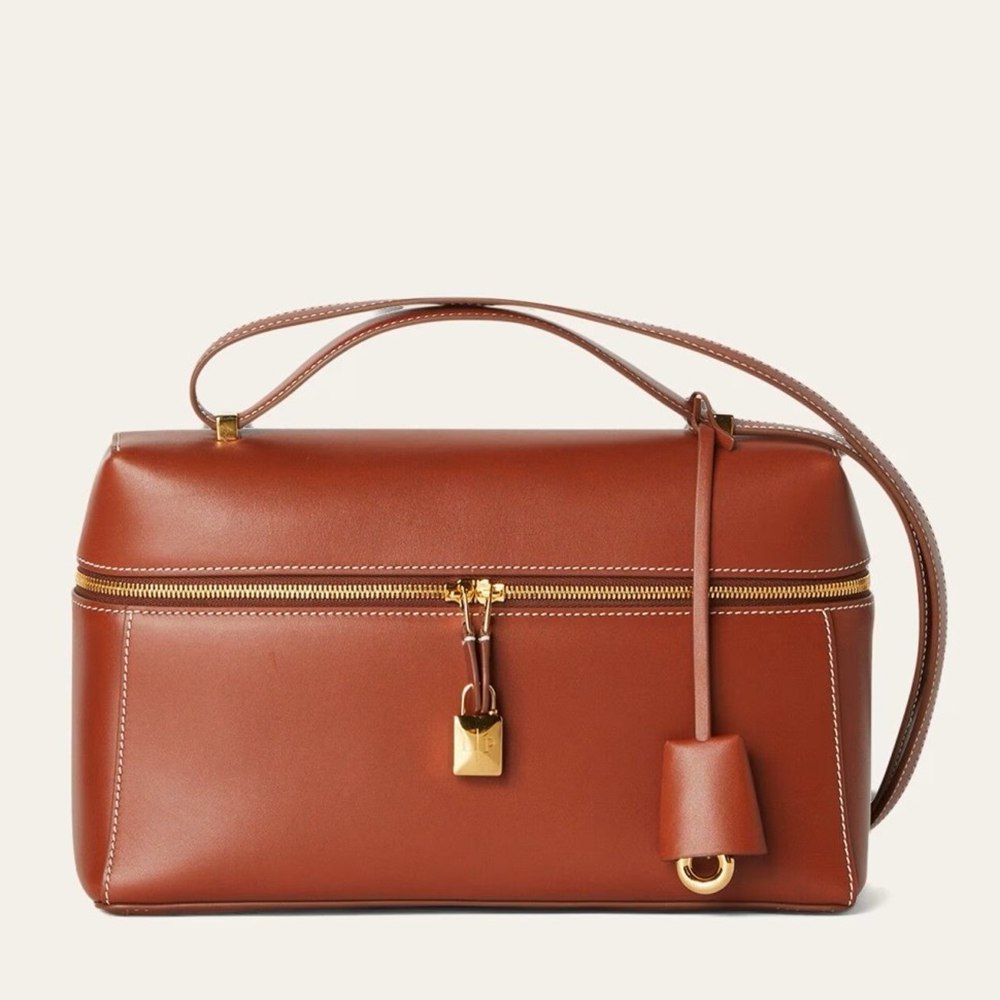 Loro Piana Extra Bag L27 in Brick Smooth Calfskin