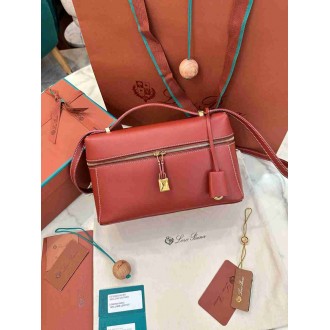 Loro Piana Extra Bag L27 in Brick Smooth Calfskin
