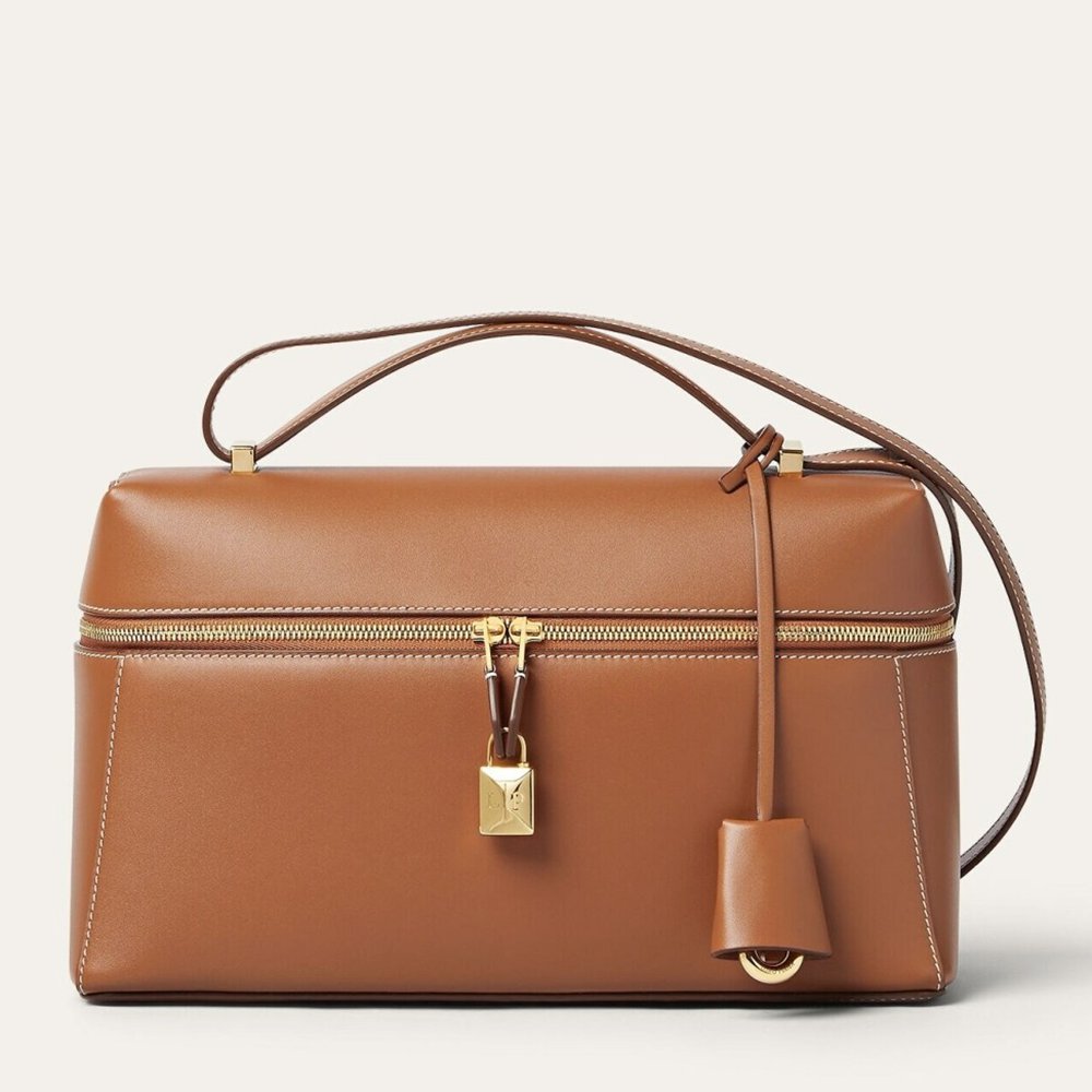 Loro Piana Extra Bag L27 in Brown Smooth Calfskin