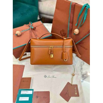Loro Piana Extra Bag L27 in Brown Smooth Calfskin