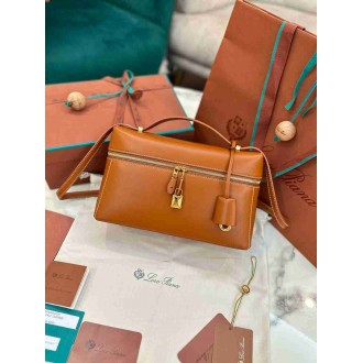 Loro Piana Extra Bag L27 in Brown Smooth Calfskin
