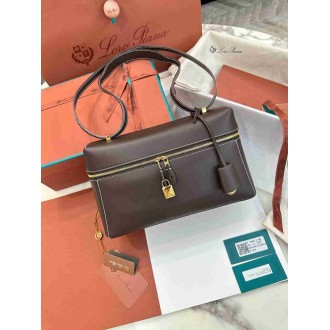 Loro Piana Extra Bag L27 in Chocolate Smooth Calfskin