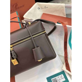 Loro Piana Extra Bag L27 in Chocolate Smooth Calfskin