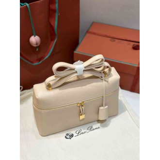 Loro Piana Extra Bag L27 in Cream Grained Calfskin