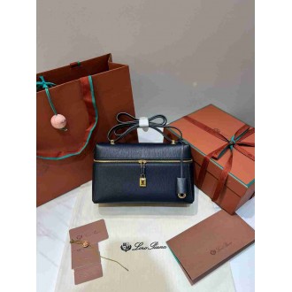Loro Piana Extra Bag L27 in Navy Blue Calfskin