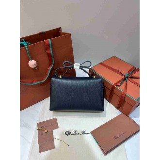 Loro Piana Extra Bag L27 in Navy Blue Calfskin