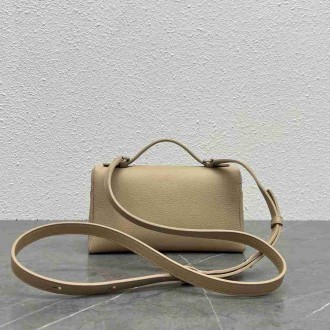 Loro Piana Extra Pocket Pouch L19 in Beige Grained Leather