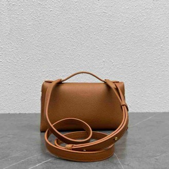 Loro Piana Extra Pocket Pouch L19 in Brown Grained Leather