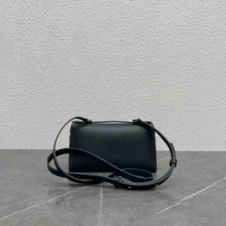 Loro Piana Extra Pocket Pouch L19 in Navy Blue Grained Leather