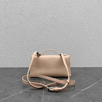 Loro Piana Extra Pocket Pouch L19 in Pink Grained Leather