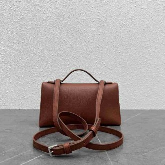 Loro Piana Extra Pocket Pouch L19 in Tobacco Grained Leather
