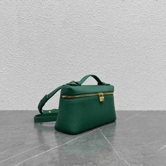 Loro Piana Extra Pocket Pouch L27 in Green Grained Leather