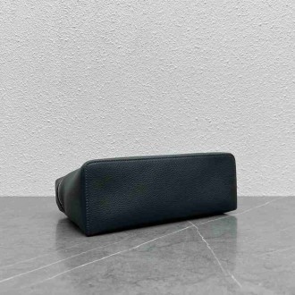 Loro Piana Extra Pocket Pouch L27 in Navy Blue Grained Leather