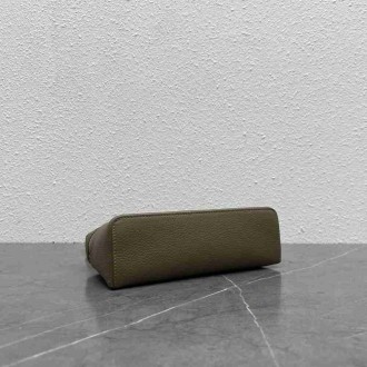 Loro Piana Extra Pocket Pouch L27 in Taupe Grained Leather