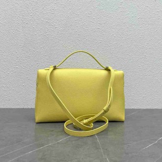 Loro Piana Extra Pocket Pouch L27 in Yellow Grained Leather