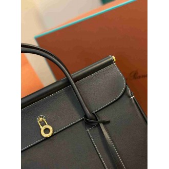 Loro Piana Loom L32 Bag in Black Smooth Calfskin