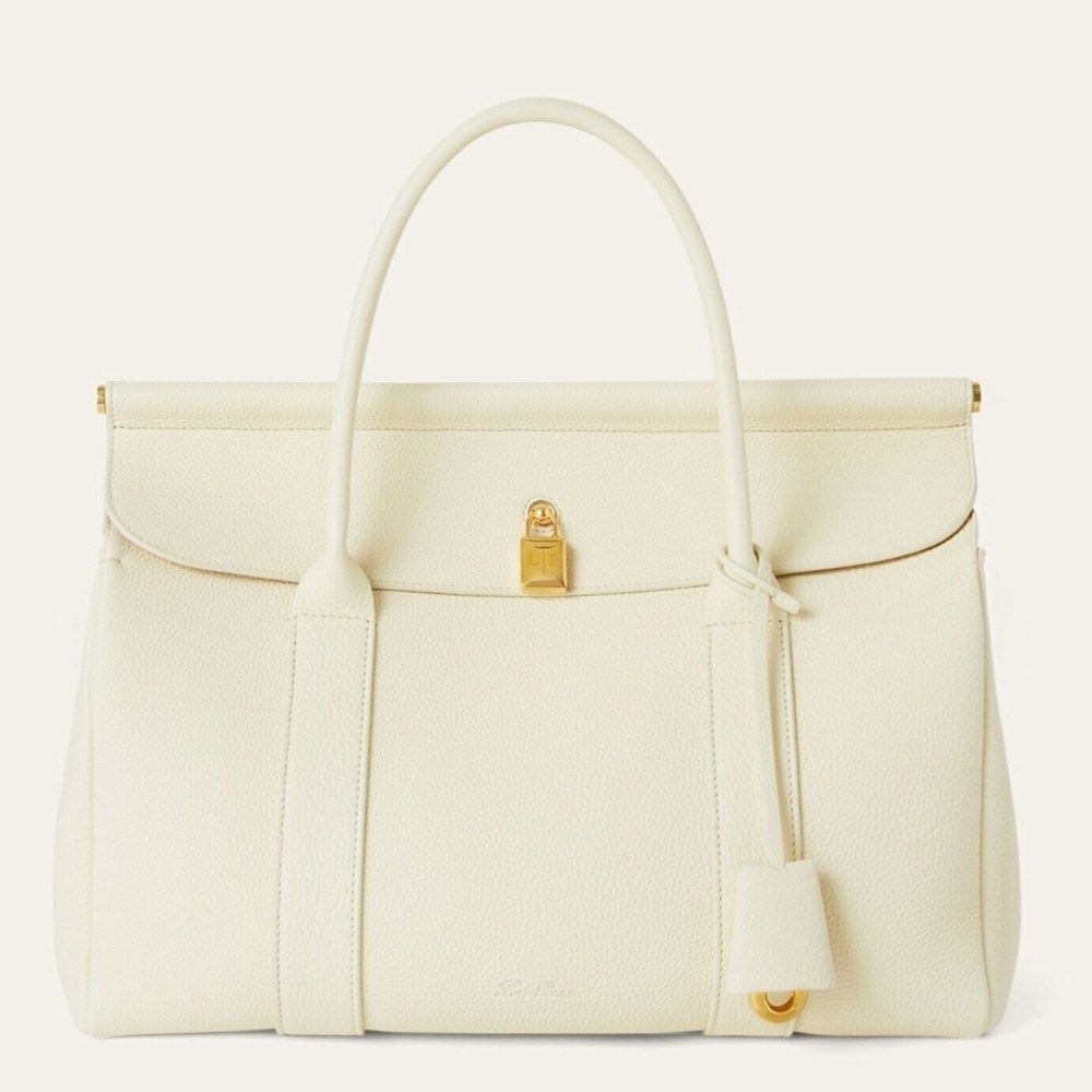Loro Piana Loom L32 Bag in White Grained Leather