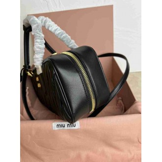 Miu Miu Arcadie Large Bag in Black Matelasse Leather