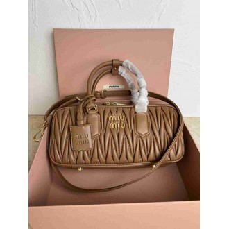 Miu Miu Arcadie Large Bag in Caramel Matelasse Leather