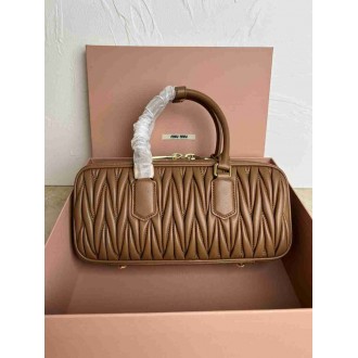 Miu Miu Arcadie Large Bag in Caramel Matelasse Leather