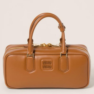 Miu Miu Arcadie Large Bag in Cognac Leather