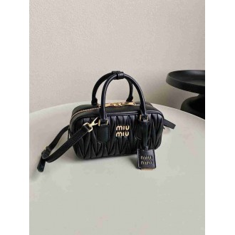 Miu Miu Arcadie Medium Bag in Black Matelasse Leather