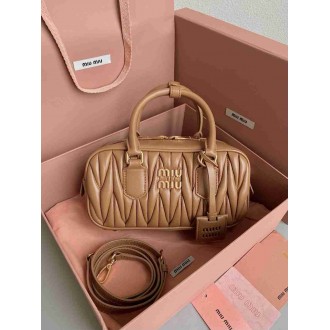 Miu Miu Arcadie Medium Bag in Caramel Matelasse Leather