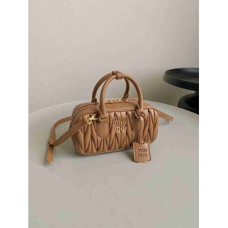 Miu Miu Arcadie Medium Bag in Caramel Matelasse Leather