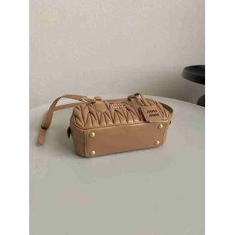 Miu Miu Arcadie Medium Bag in Caramel Matelasse Leather