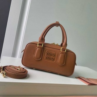 Miu Miu Arcadie Medium Bag in Cognac Leather