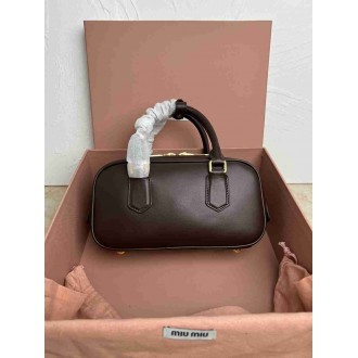 Miu Miu Arcadie Medium Bag in Dark Brown Leather