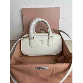 Miu Miu Arcadie Medium Bag in White Leather