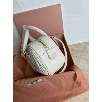 Miu Miu Arcadie Medium Bag in White Matelasse Leather