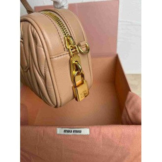 Miu Miu Arcadie Small Bag in Brown Matelasse Leather