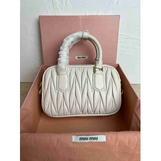 Miu Miu Arcadie Small Bag in White Matelasse Leather